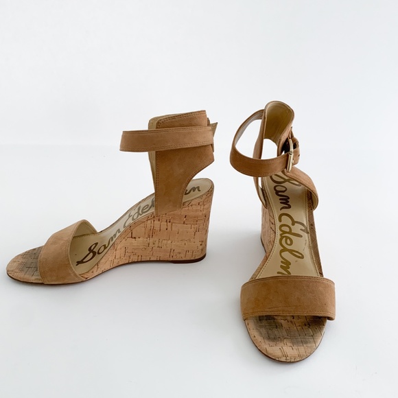 Nude Sam Edelman Cork Wedges - Picture 2 of 4